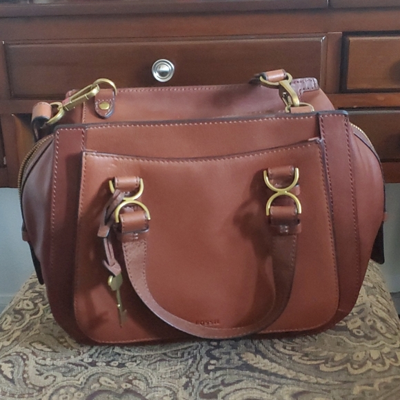 fossil brooke leather satchel